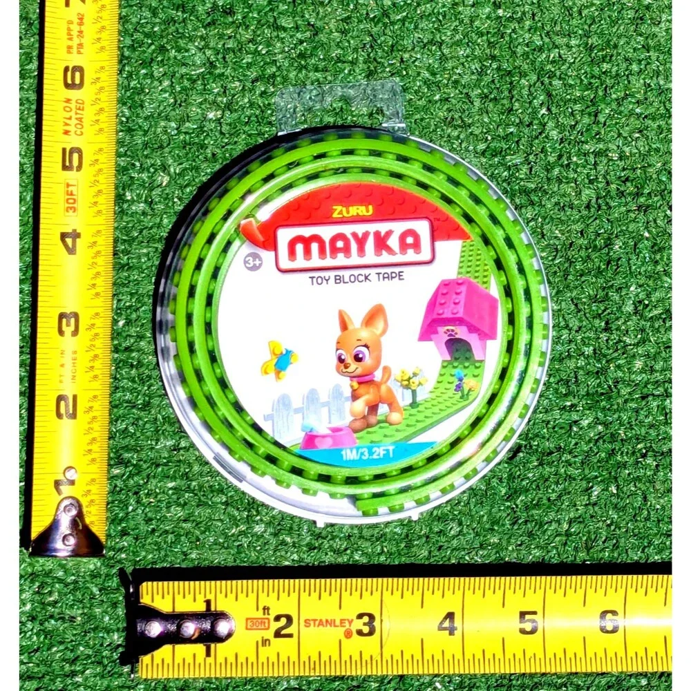 Green Zuru Mayka Toy Block Tape 1m/3.2ft Reusable Cut/Stick/Build/Compatible NIP